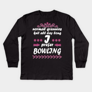 Grandma Bowling Gift Pension Bowling Kids Long Sleeve T-Shirt